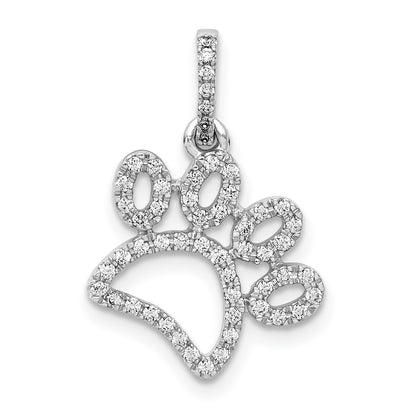 1/4 carat Diamond Paw Print Pendant - WBC
