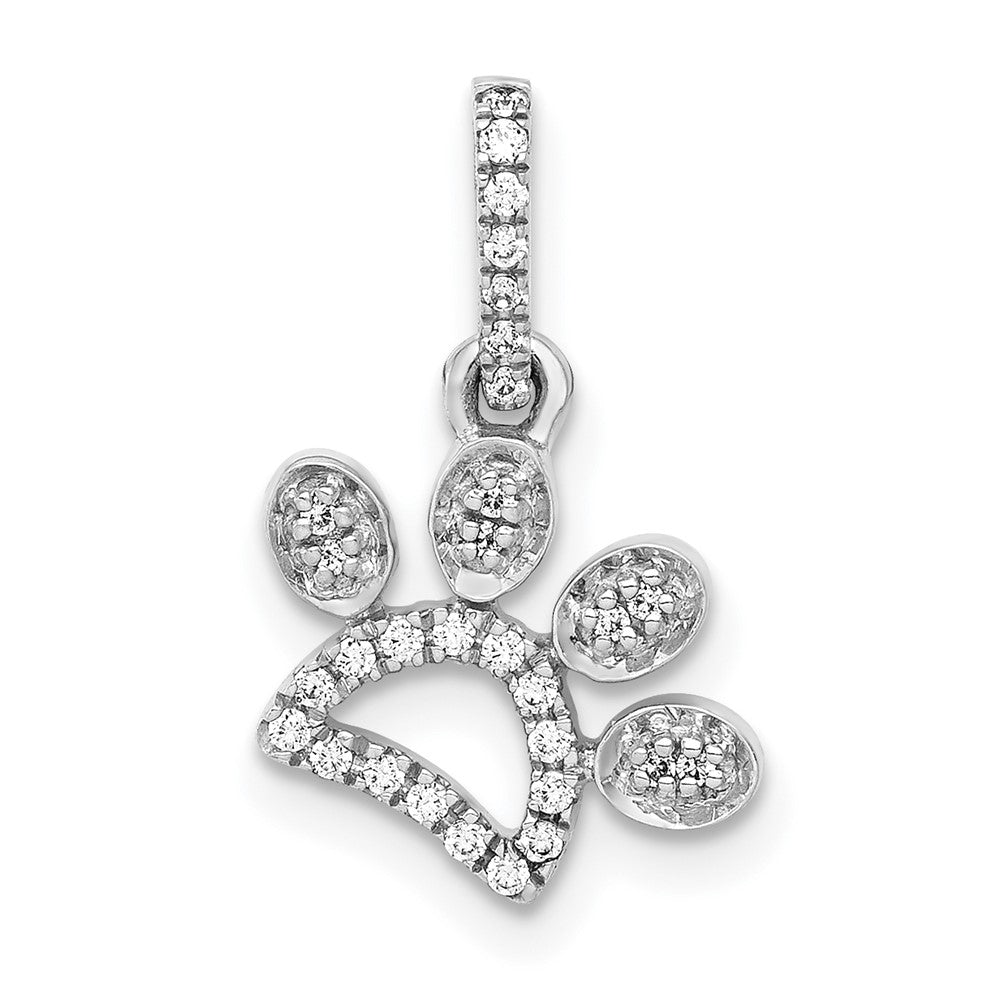 1/10 carat Diamond Paw Print Pendant - WBC