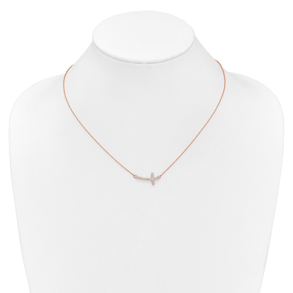 1/10 carat Diamond Sideways Cross Necklace - WBC