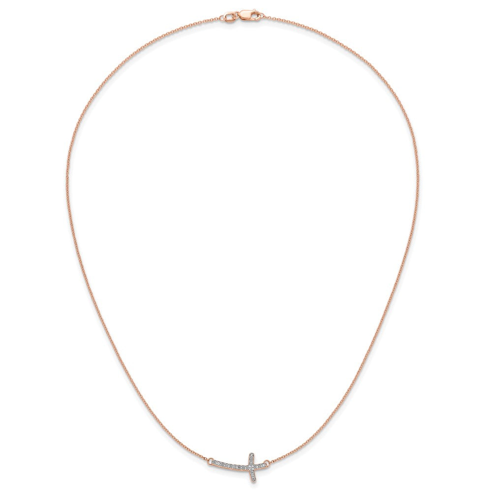 1/10 carat Diamond Sideways Cross Necklace - WBC