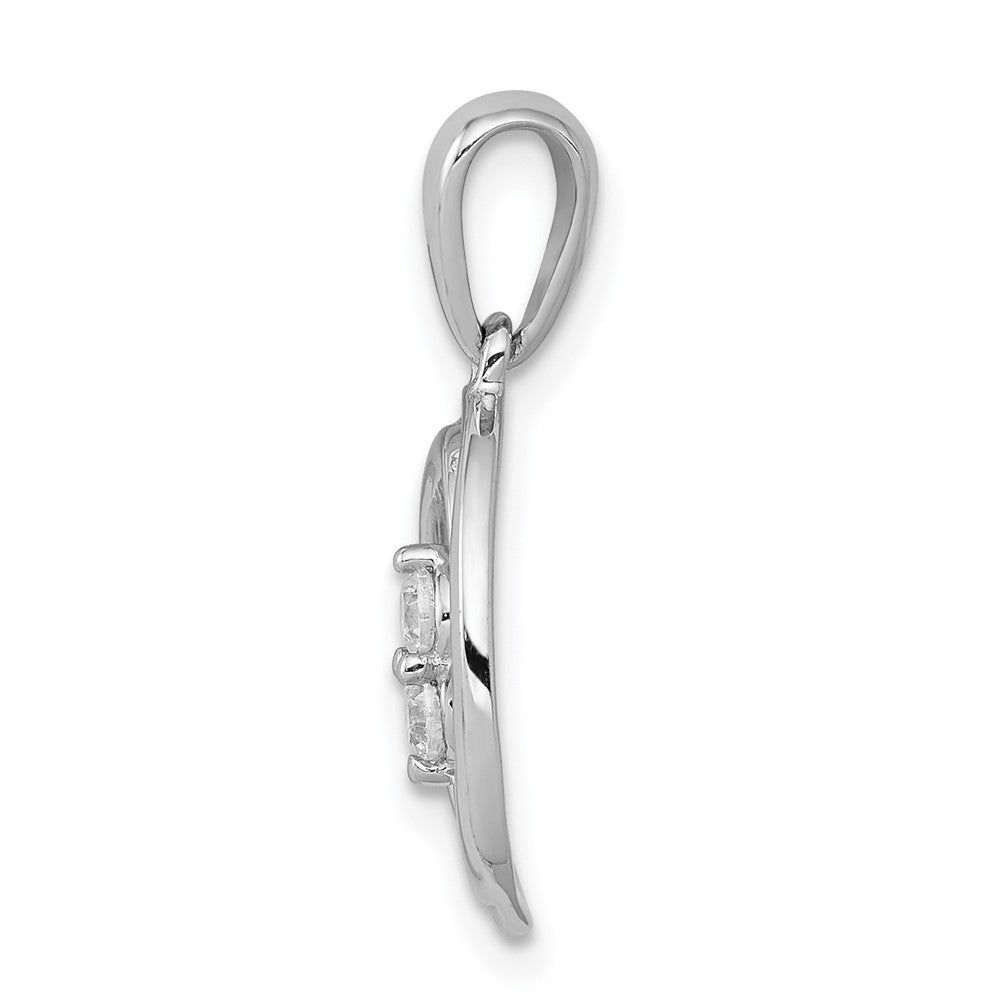 Polished 1/8 carat Diamond Oval Pendant - WBC