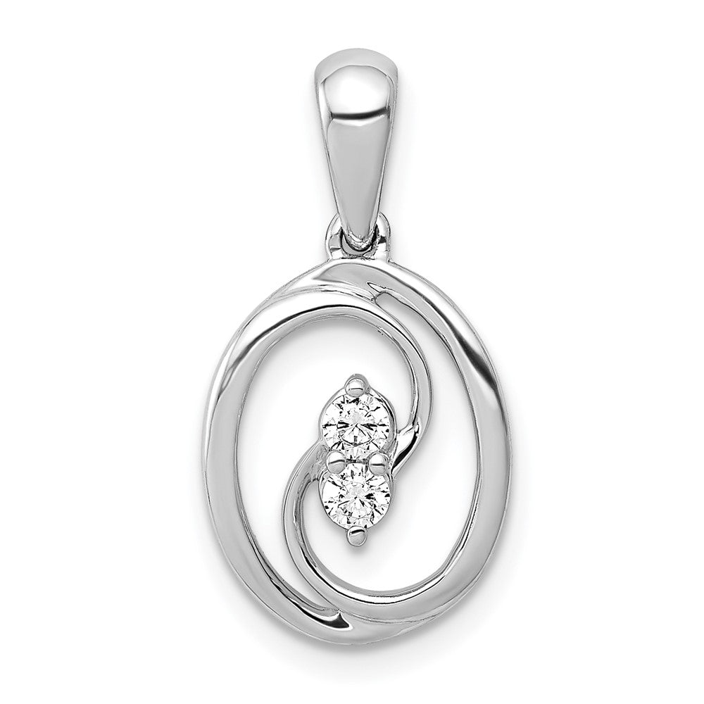 Polished 1/8 carat Diamond Oval Pendant - WBC