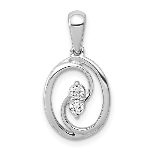 Polished 1/8 carat Diamond Oval Pendant - WBC