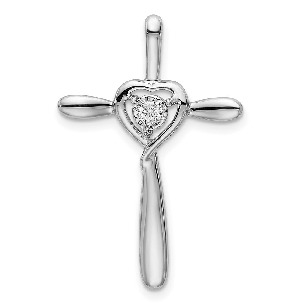 Diamond Heart Omega Slide Pendant - WBC