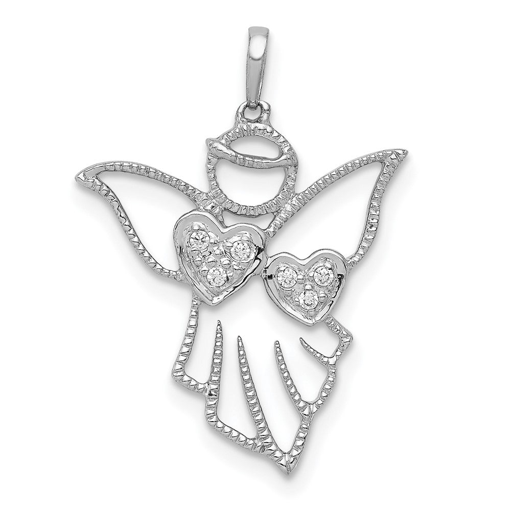 Diamond Cut-out Angel Pendant - WBC