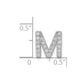 Diamond Letter M Initial Charm - WBC