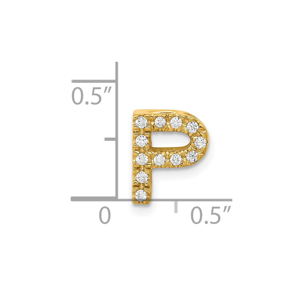 Diamond Letter P Initial Charm - WBC