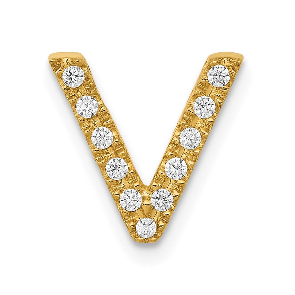 Diamond Letter V Initial Charm - WBC