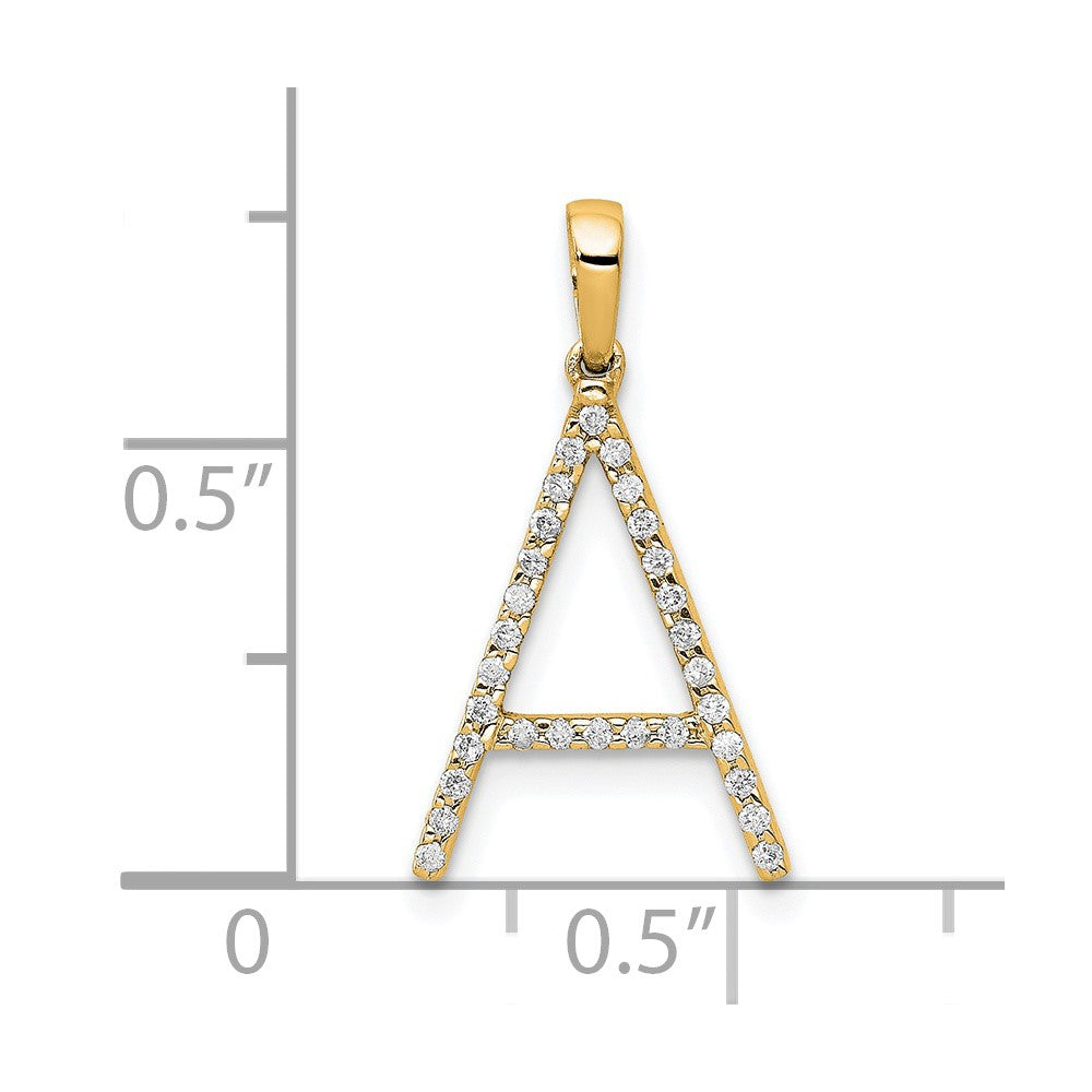 Diamond Letter A Initial Pendant - WBC