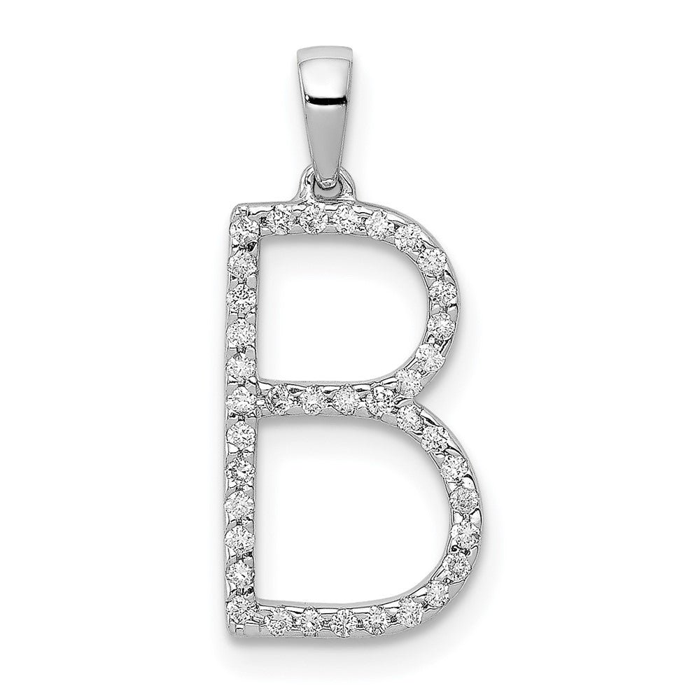 Diamond Letter B Initial Pendant - WBC