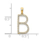 Diamond Letter B Initial Pendant - WBC