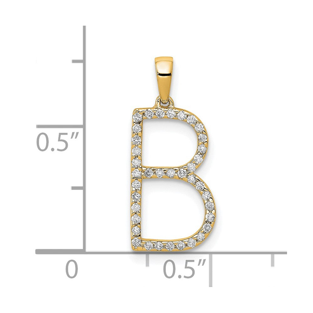 Diamond Letter B Initial Pendant - WBC