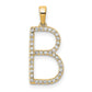 Diamond Letter B Initial Pendant - WBC