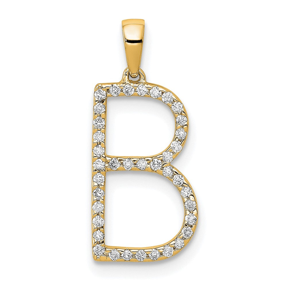 Diamond Letter B Initial Pendant - WBC