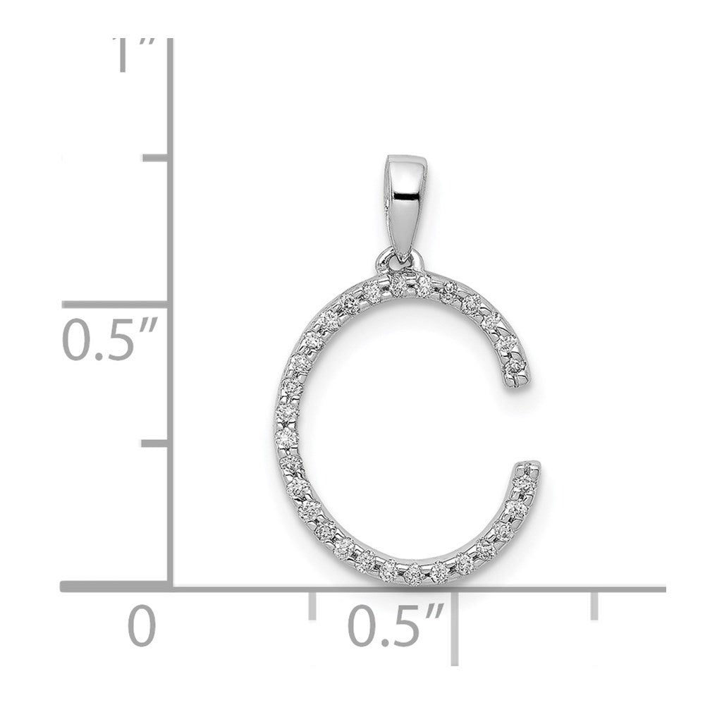 Diamond Letter C Initial Pendant - WBC