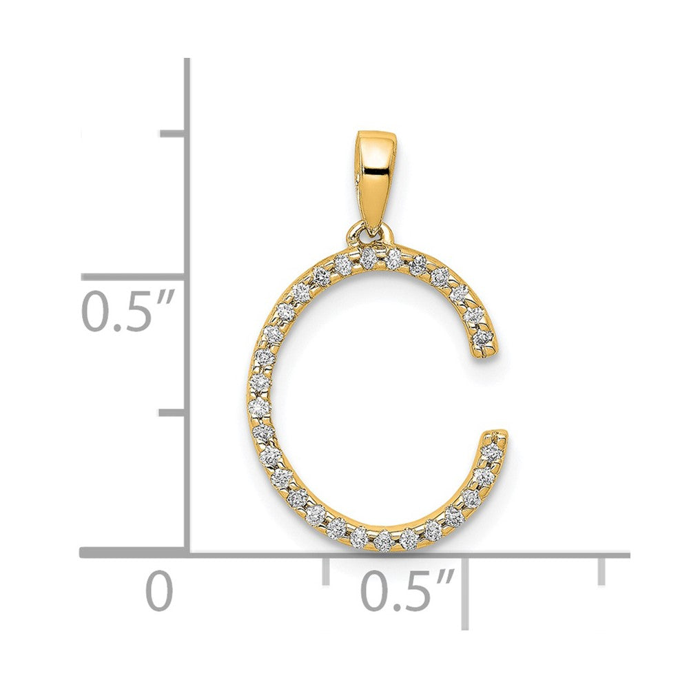 Diamond Letter C Initial Pendant - WBC