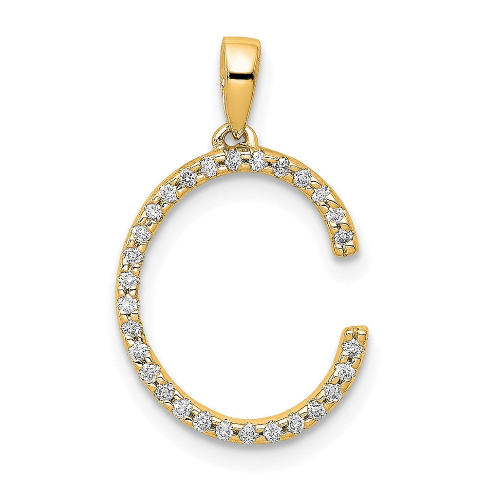 Diamond Letter C Initial Pendant - WBC