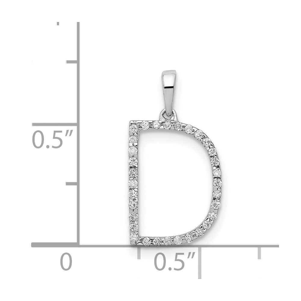 Diamond Letter D Initial Pendant - WBC