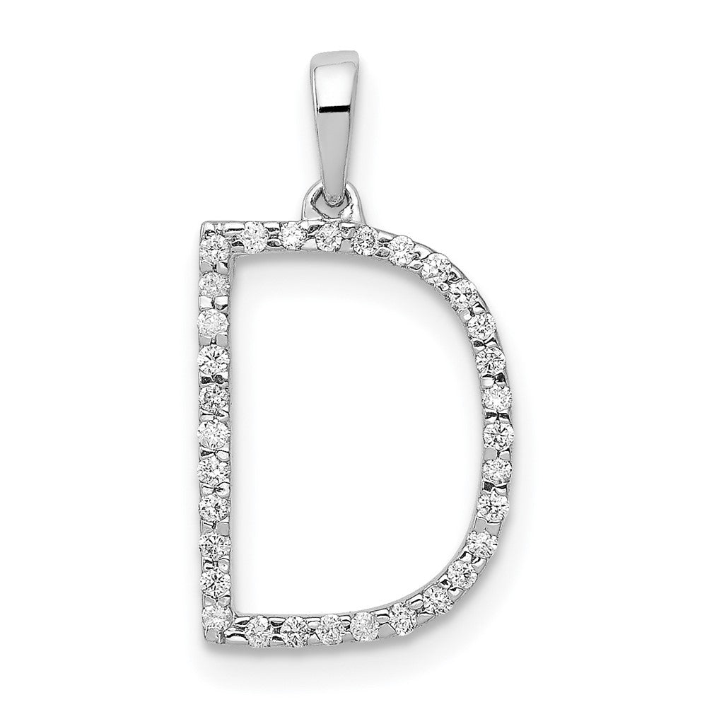 Diamond Letter D Initial Pendant - WBC