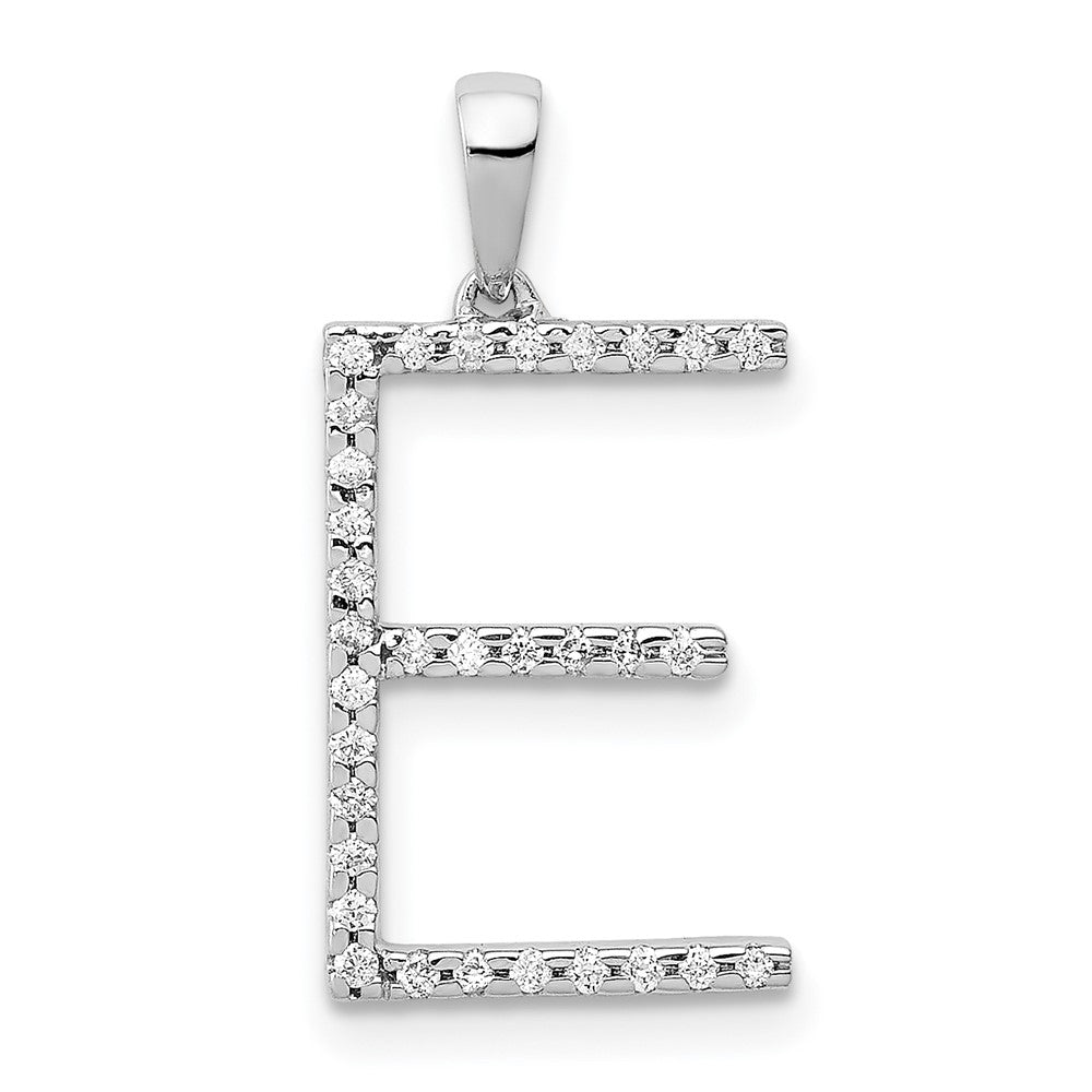 Diamond Letter E Initial Pendant - WBC