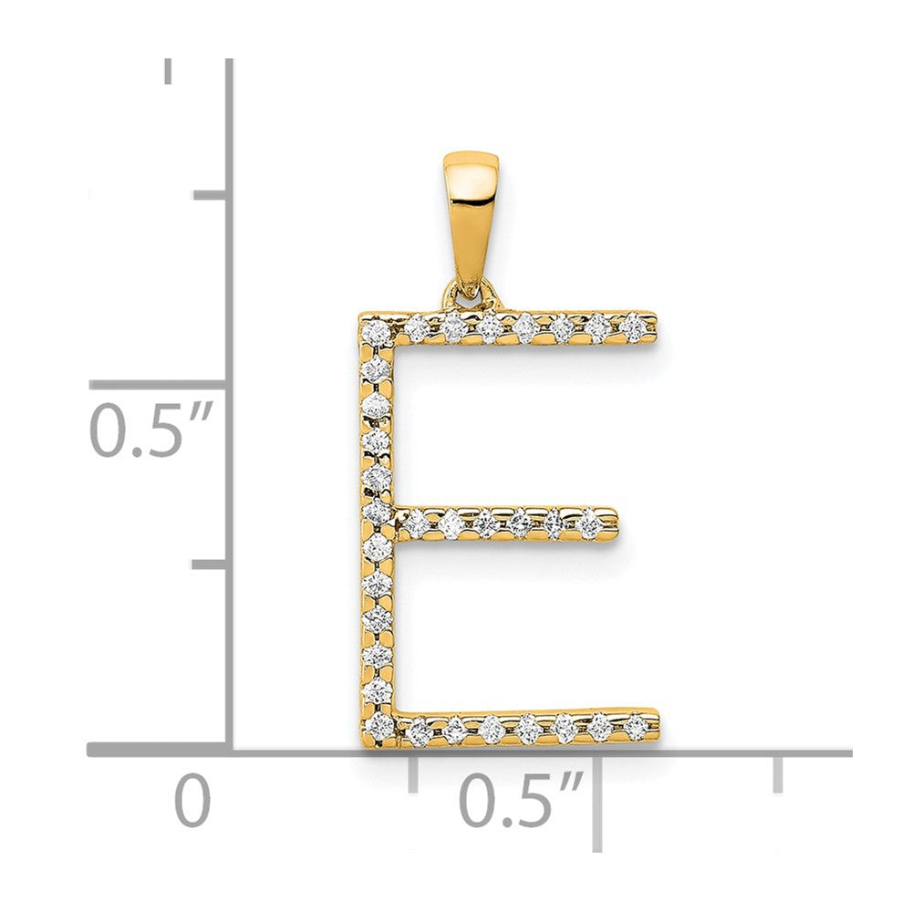 Diamond Letter E Initial Pendant - WBC