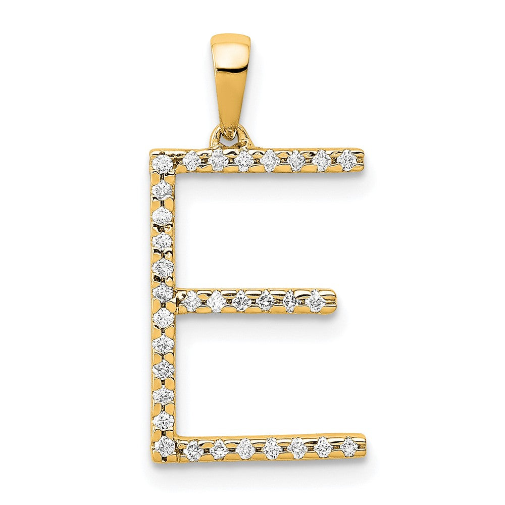 Diamond Letter E Initial Pendant - WBC