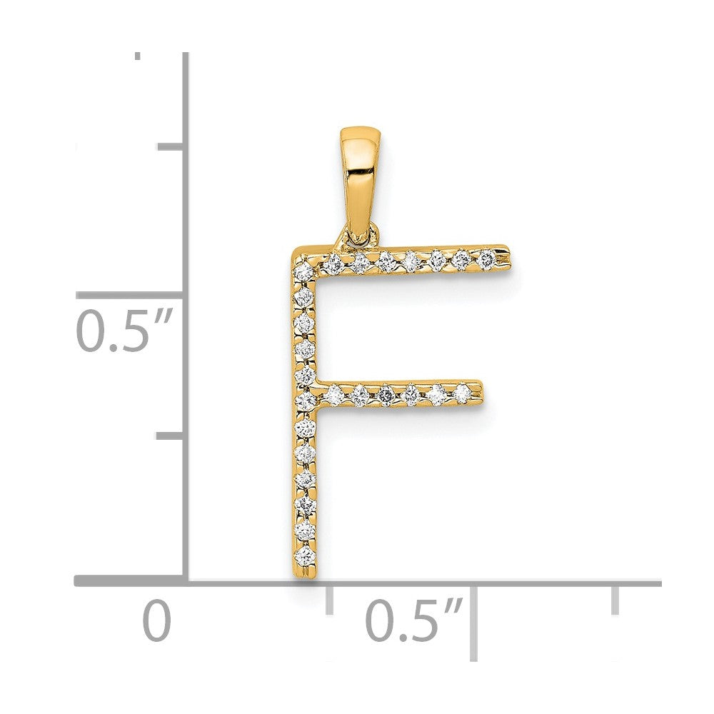 Diamond Letter F Initial Pendant - WBC
