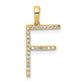 Diamond Letter F Initial Pendant - WBC