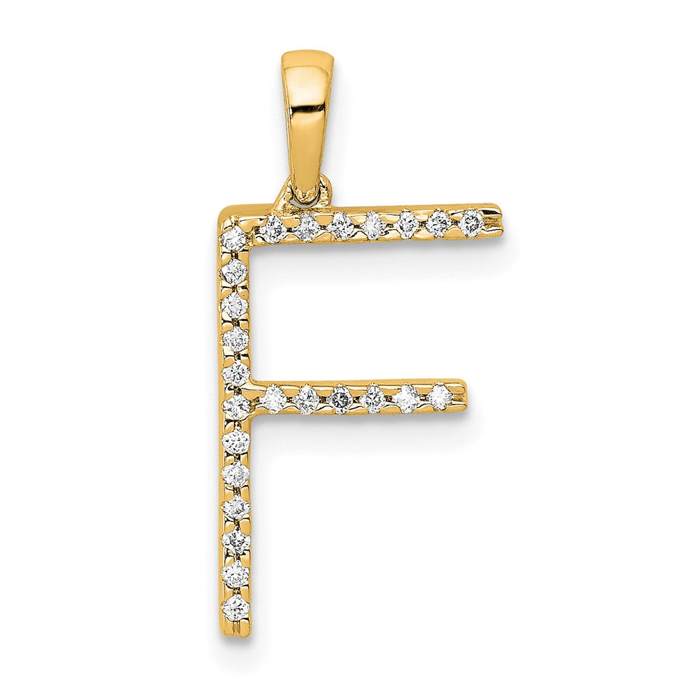 Diamond Letter F Initial Pendant - WBC
