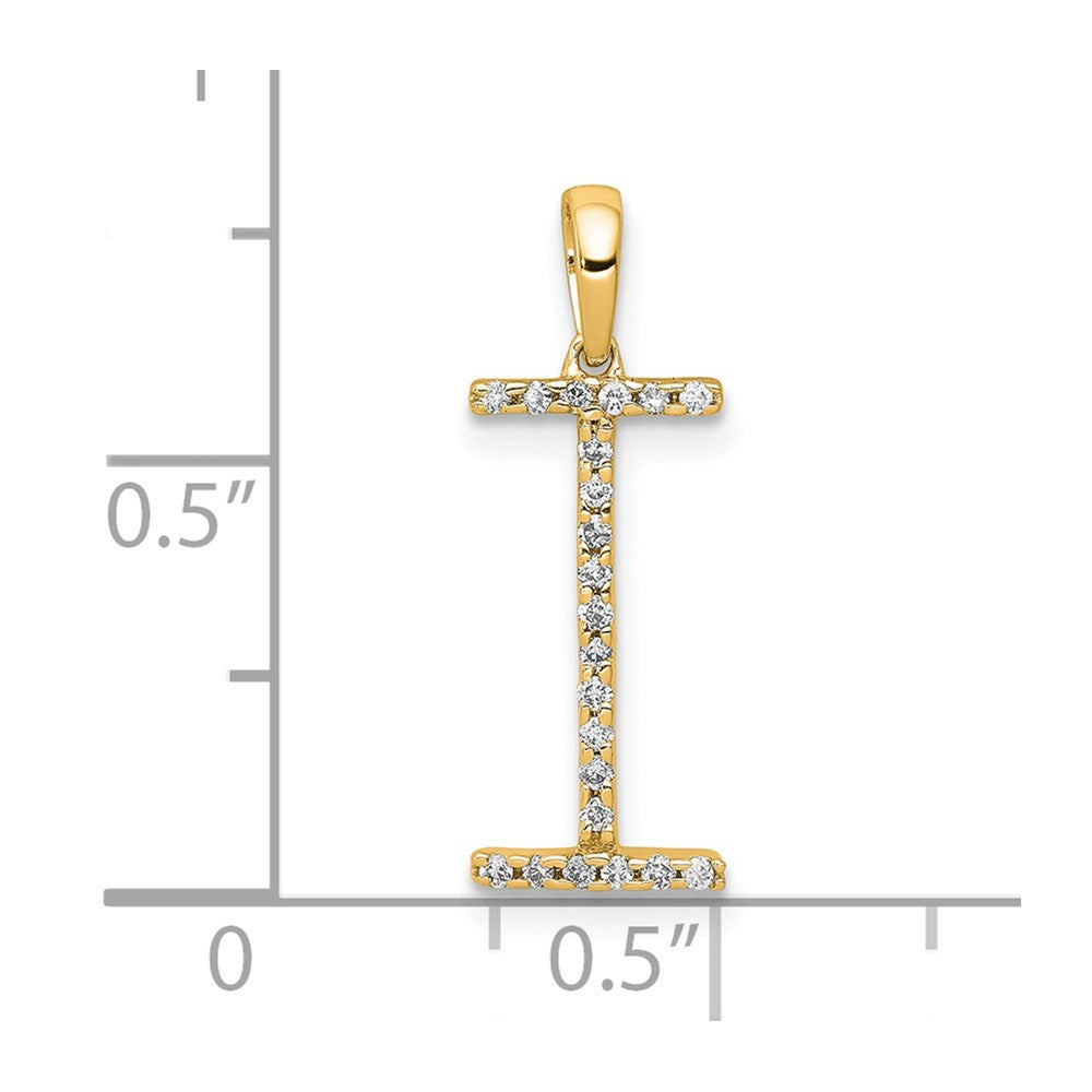 Diamond Letter I Initial Pendant - WBC