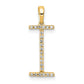 Diamond Letter I Initial Pendant - WBC