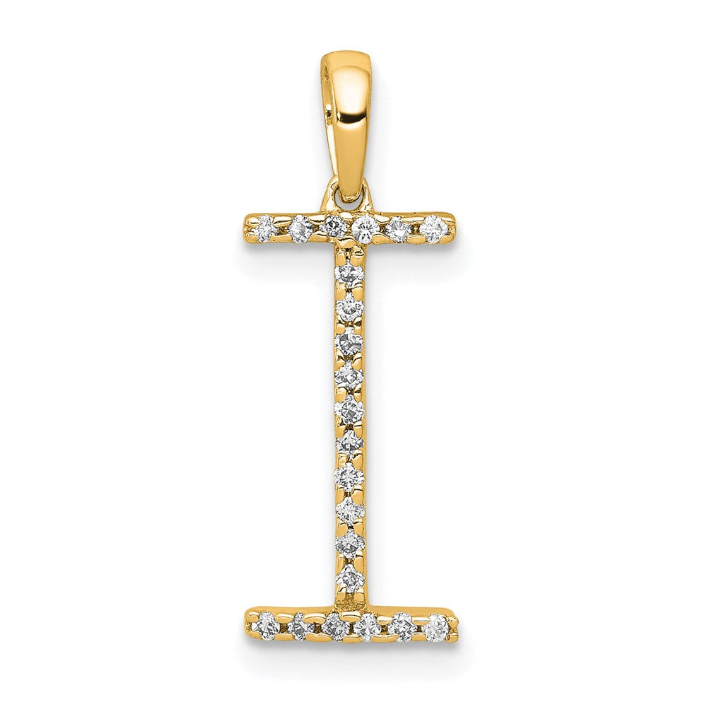 Diamond Letter I Initial Pendant - WBC