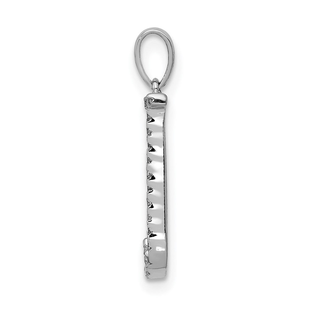 Diamond Letter J Initial Pendant - WBC