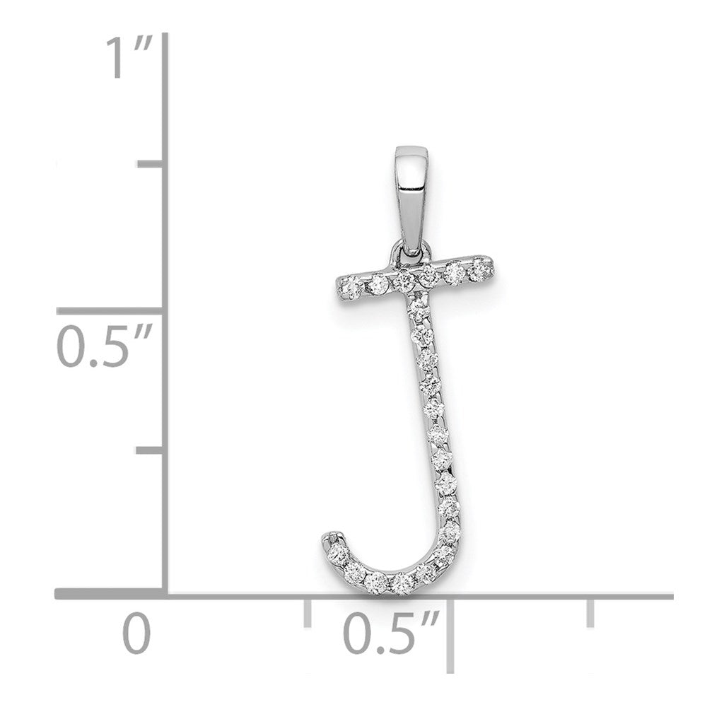 Diamond Letter J Initial Pendant - WBC