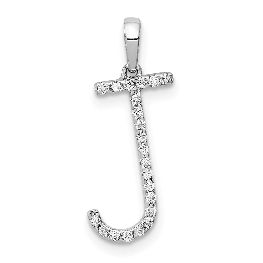 Diamond Letter J Initial Pendant - WBC