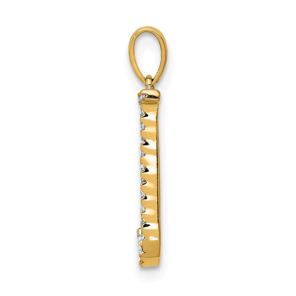 Diamond Letter J Initial Pendant - WBC