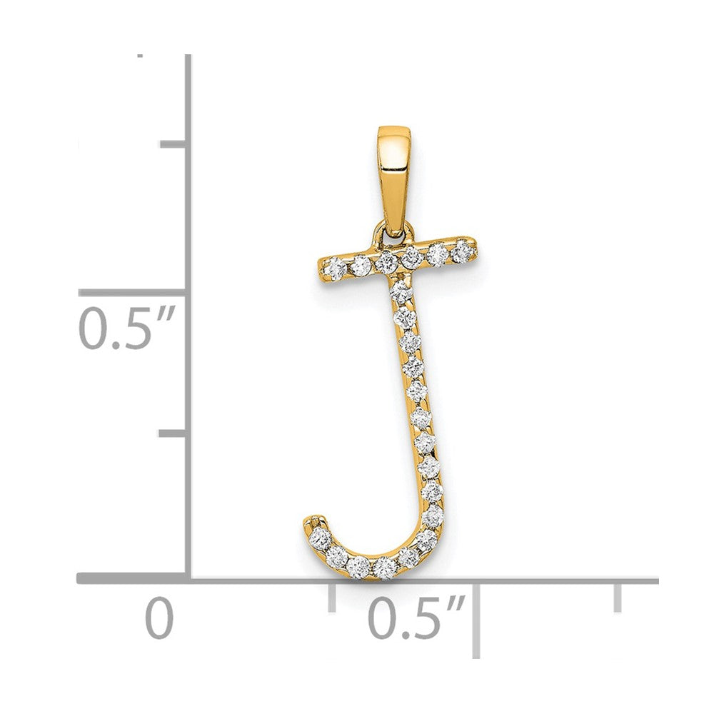 Diamond Letter J Initial Pendant - WBC