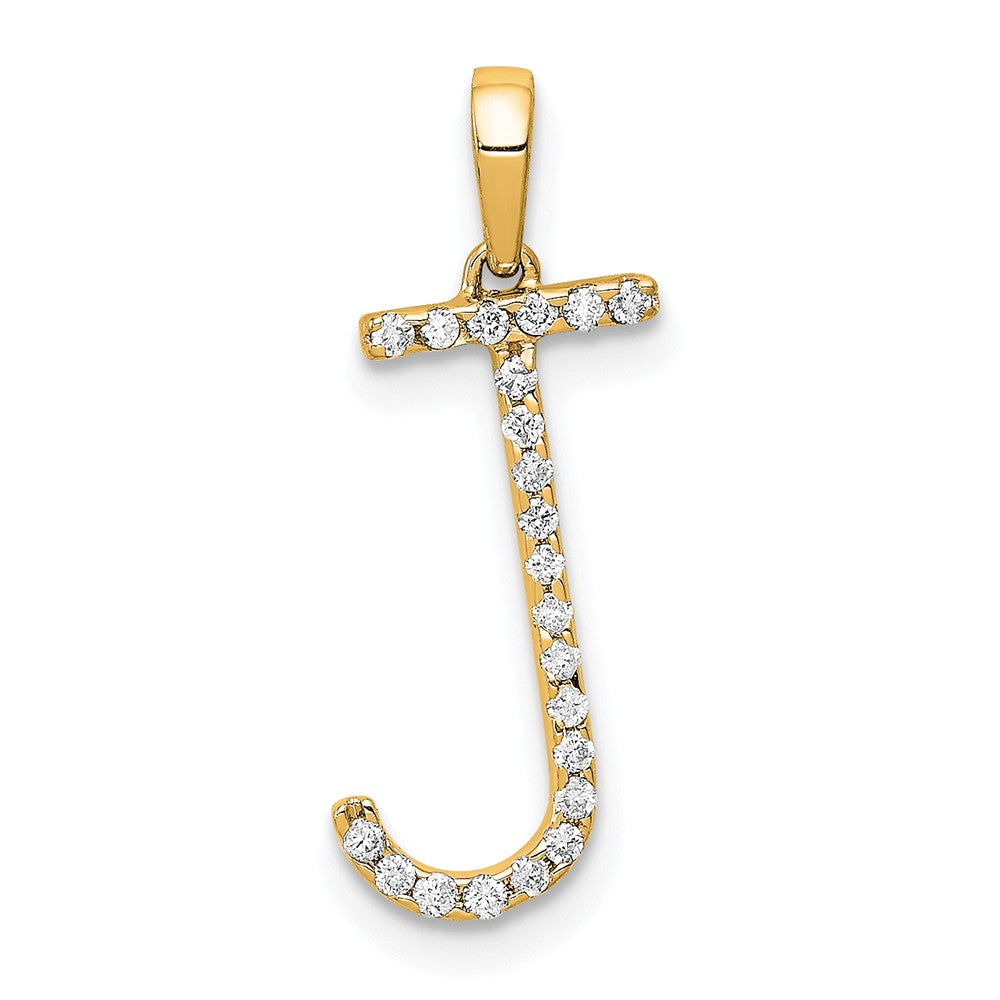 Diamond Letter J Initial Pendant - WBC