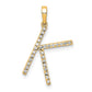 Diamond Letter K Initial Pendant - WBC