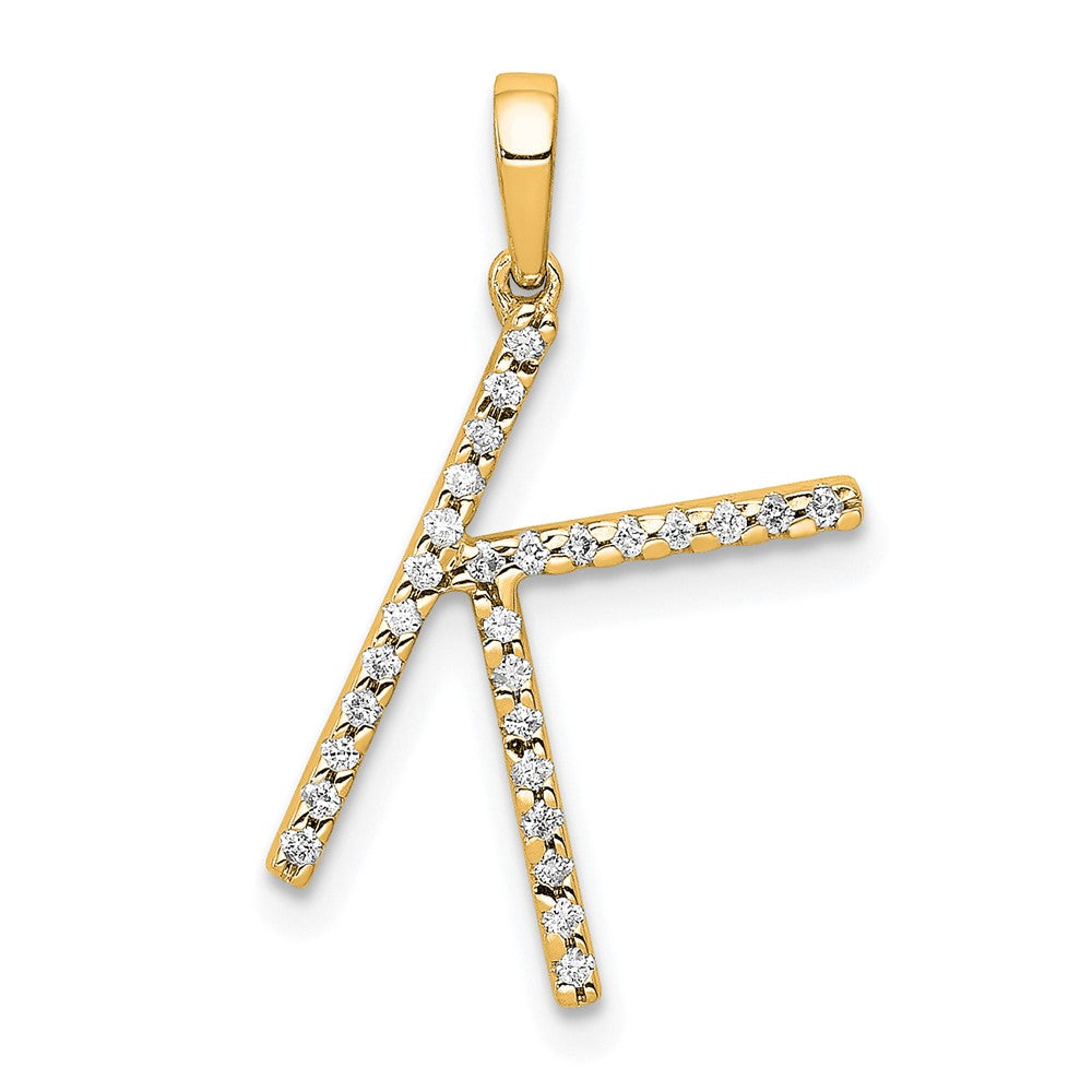 Diamond Letter K Initial Pendant - WBC