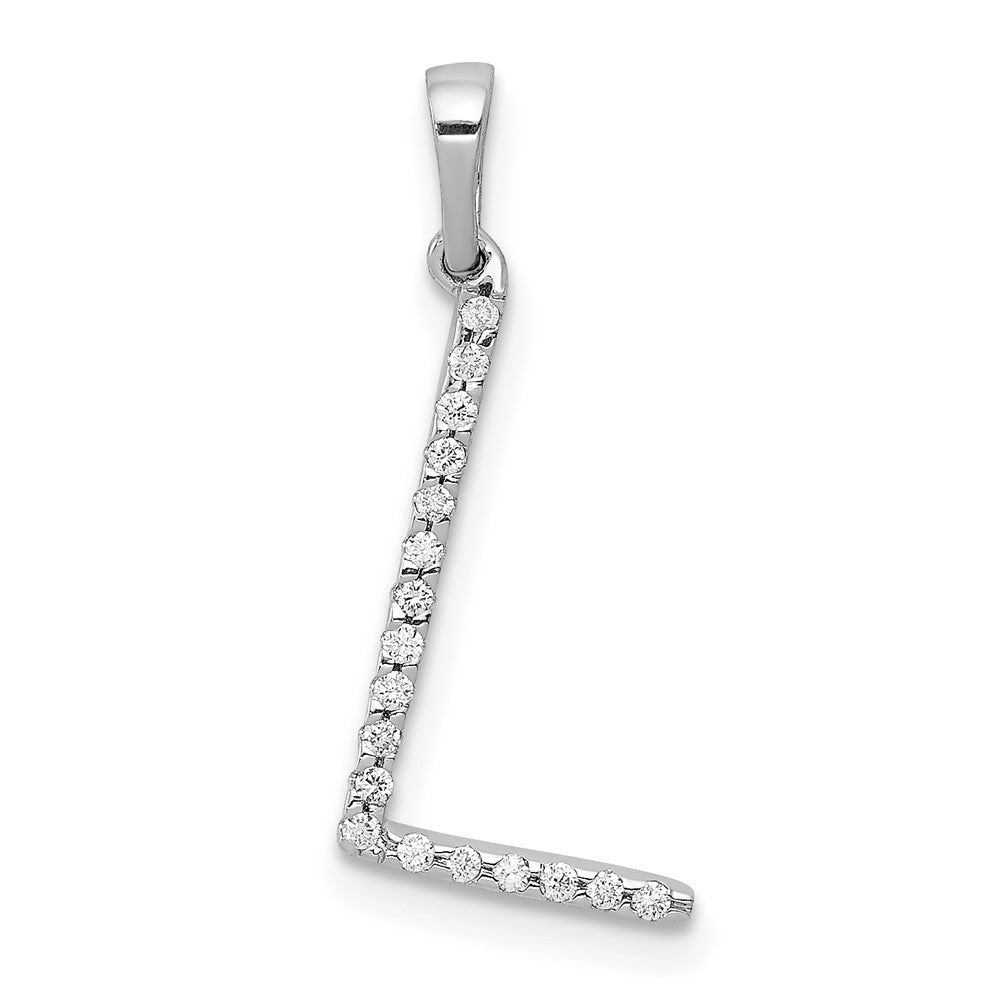 Diamond Letter L Initial Pendant - WBC