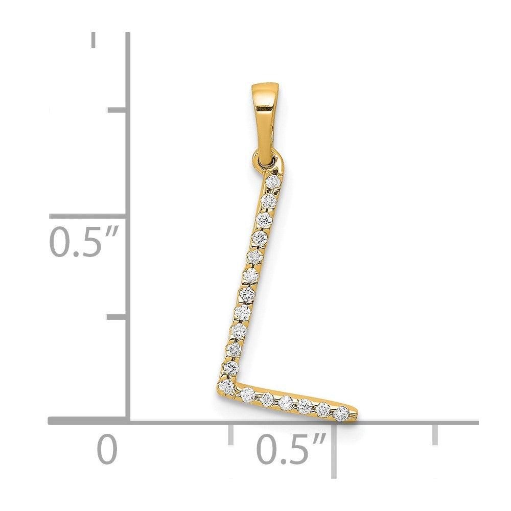 Diamond Letter L Initial Pendant - WBC