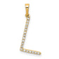 Diamond Letter L Initial Pendant - WBC