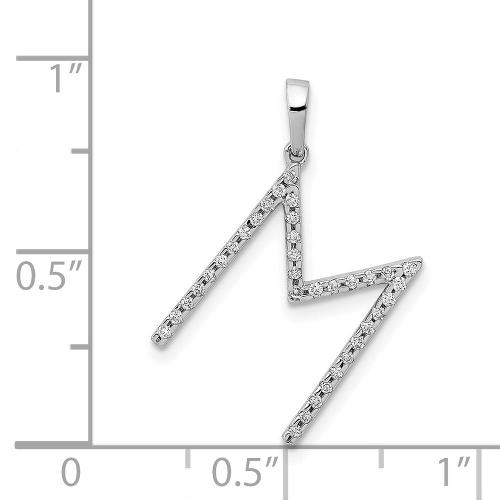 Diamond Letter M Initial Pendant - WBC