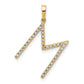 Diamond Letter M Initial Pendant - WBC