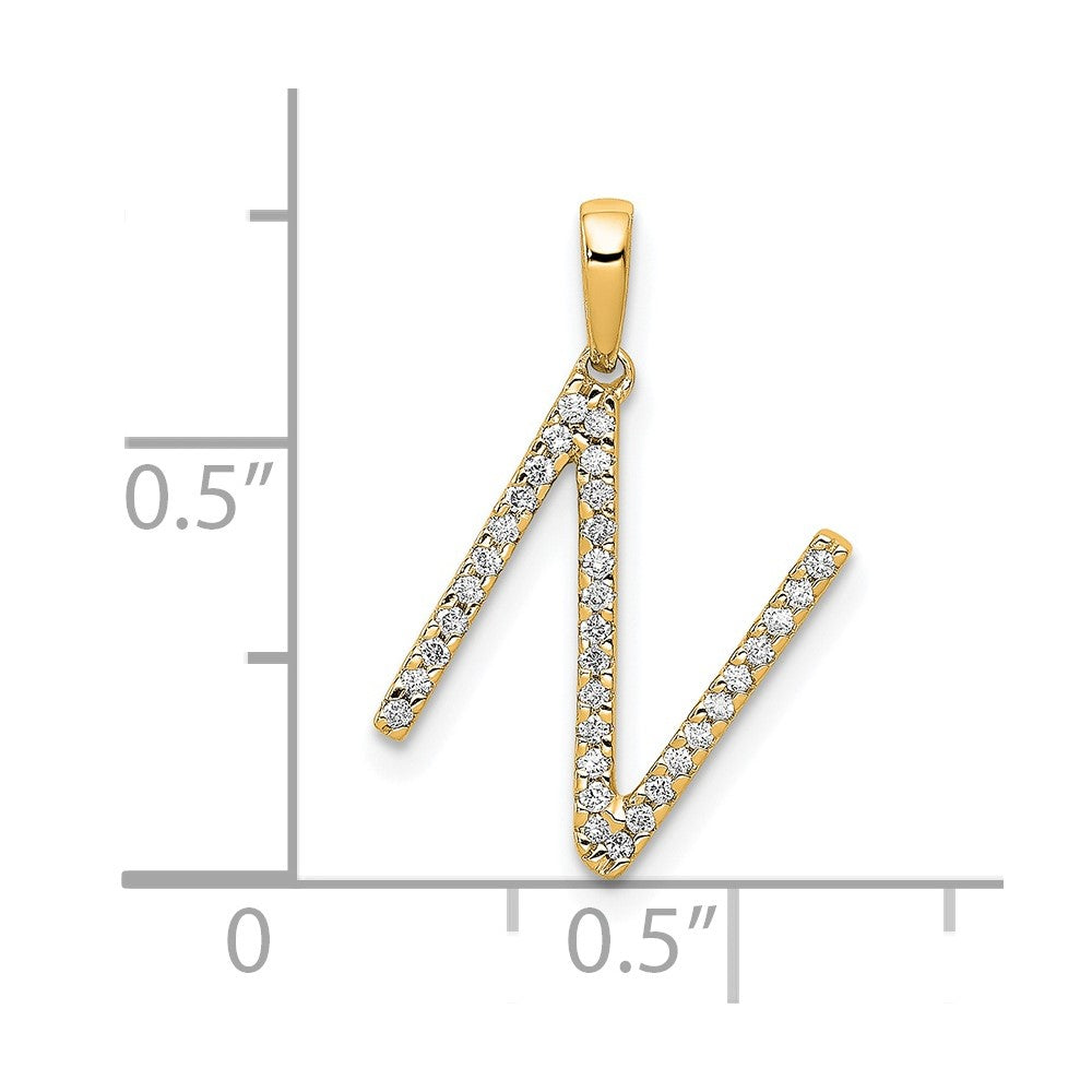 Diamond Letter N Initial Pendant - WBC