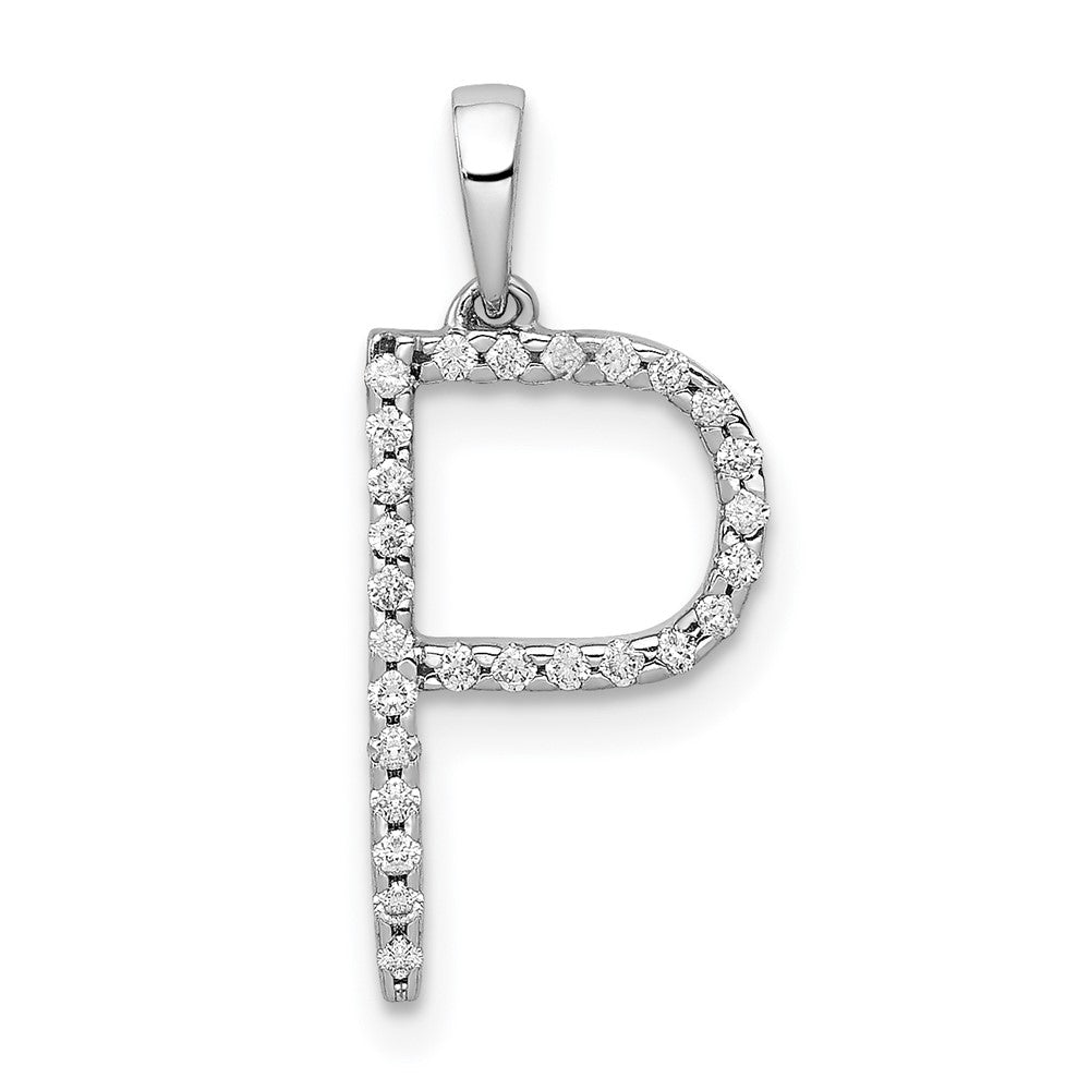 Diamond Letter P Initial Pendant - WBC