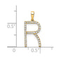 Diamond Letter R Initial Pendant - WBC