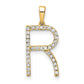 Diamond Letter R Initial Pendant - WBC