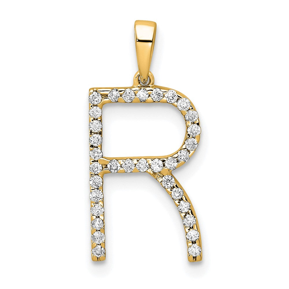 Diamond Letter R Initial Pendant - WBC